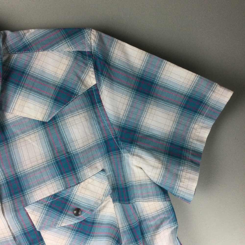 Pendleton Frontier Aqua Multi Plaid Snap Front Sh… - image 6